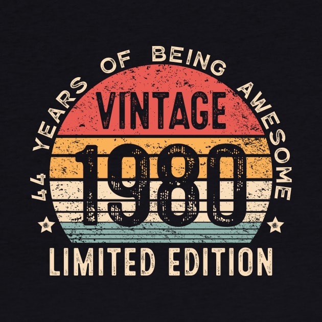 44 Years Old Vintage 1980 Limited Edition 44th Birthday by Shrtitude